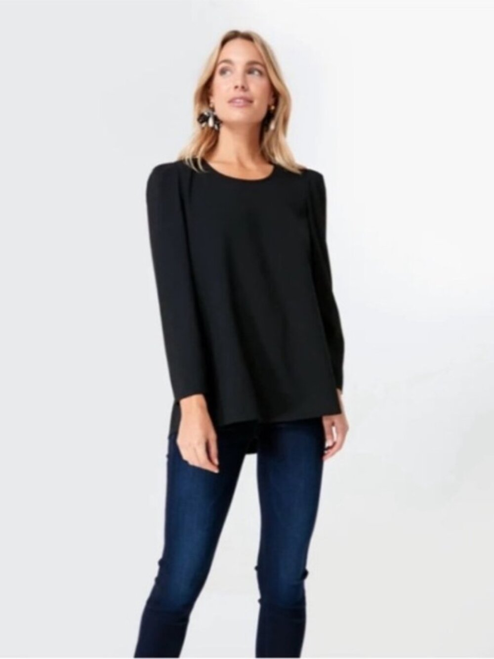 Pomander Place by Tuckernuck Black Bedford Top Size S Career Blouse